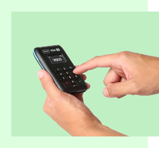 Person using Yoco terminal