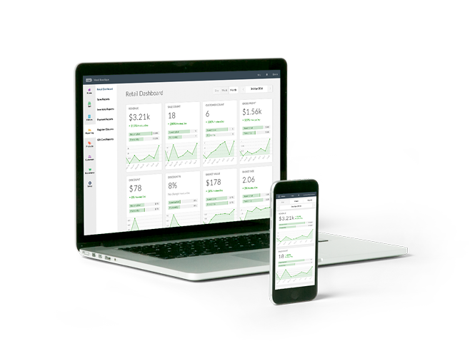 Retail point of sale reporting dashboard
